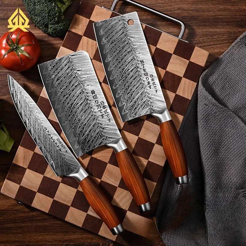 XTL Damascus kitchen knife, chef knife, slicer, high-end kitchen knife, sharp chef specific knife, high hardness