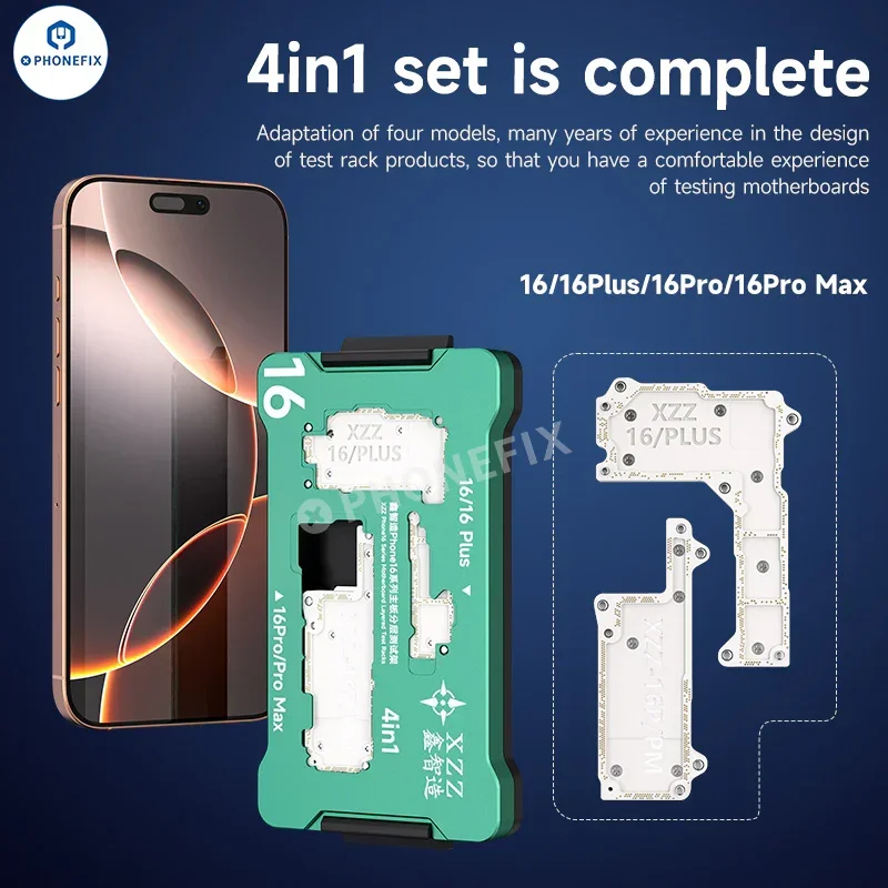 XZZ iSocket 4-in-1 Motherboard Test Fixture Holder for iPhone 16/16Plus/16Pro/16PM Logic Board IC Chips Function Repair Platform