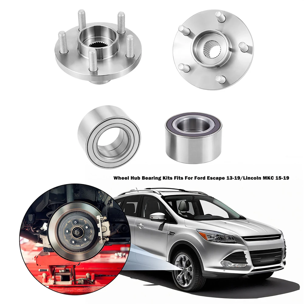 2 Front Wheel Hub Bearing Kits for 2013-2019 Ford Escape for 2015-2019 Lincoln MKC