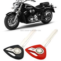 Black / Red Motorcycle Blank Key Uncut Blade For YAMAHA Dragstar V-Star DS400 DS650 XVS400 XVS650 XV1900 XVS1300 XVS950