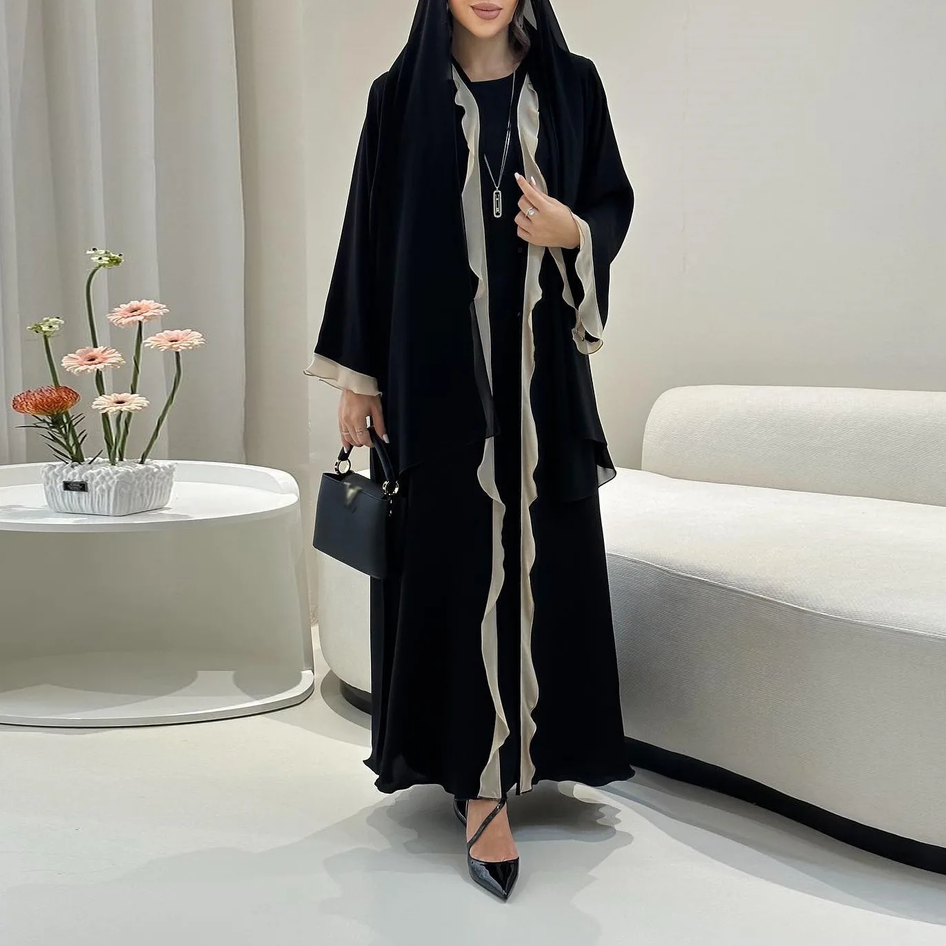 

Luxury Dubai Abaya Femme Musulmane Robe Eid Djellaba Women Muslim Maxi Dress Kimono Cardigan Ramadan Islam Jalabiya Caftan Robe