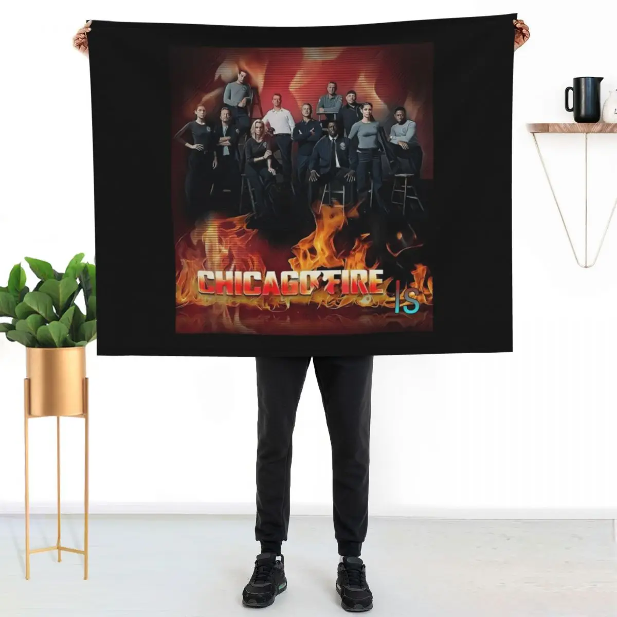

Chicago fire Throw Blanket Soft Warm Blanket Gift for Grandparents