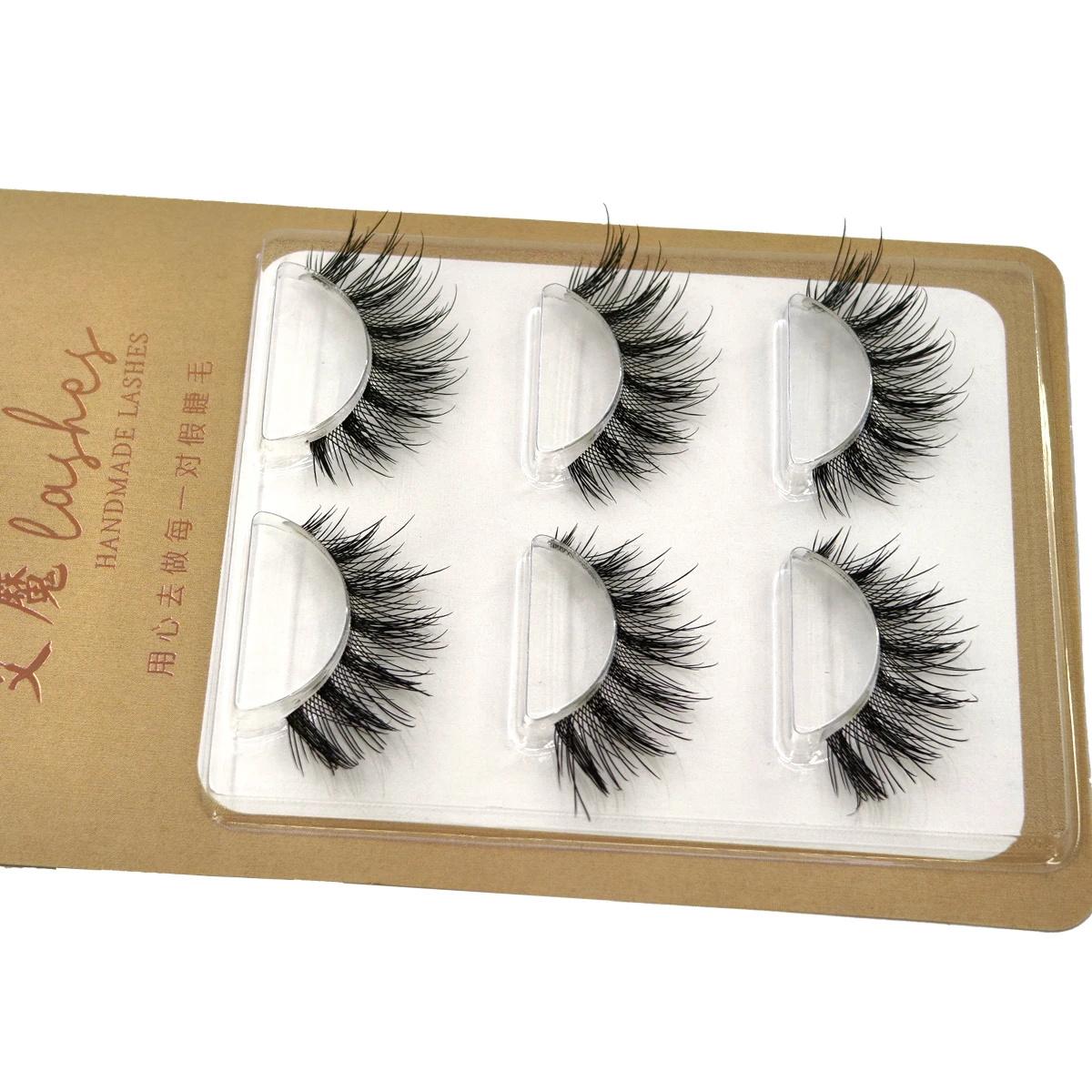 HBZGTLAD 3-Paar-Set, Katzenwimpern, flauschig, Manga, dramatische falsche Wimpern, weiche Kreuzfee, künstliche Nerzwimpern, Dehnungs-Make-up