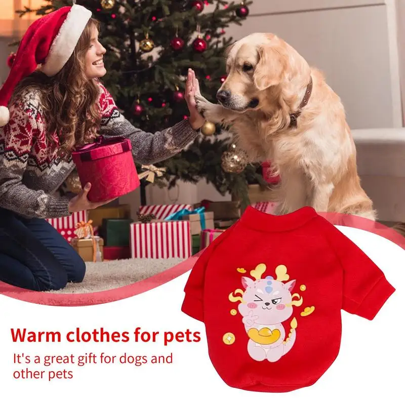 Dog Warm Clothes Winter Kitten Clothing Cold Weather Coats Pet Clothing For Dog Cat Rabbit Chinchilla Christmas Theme Party