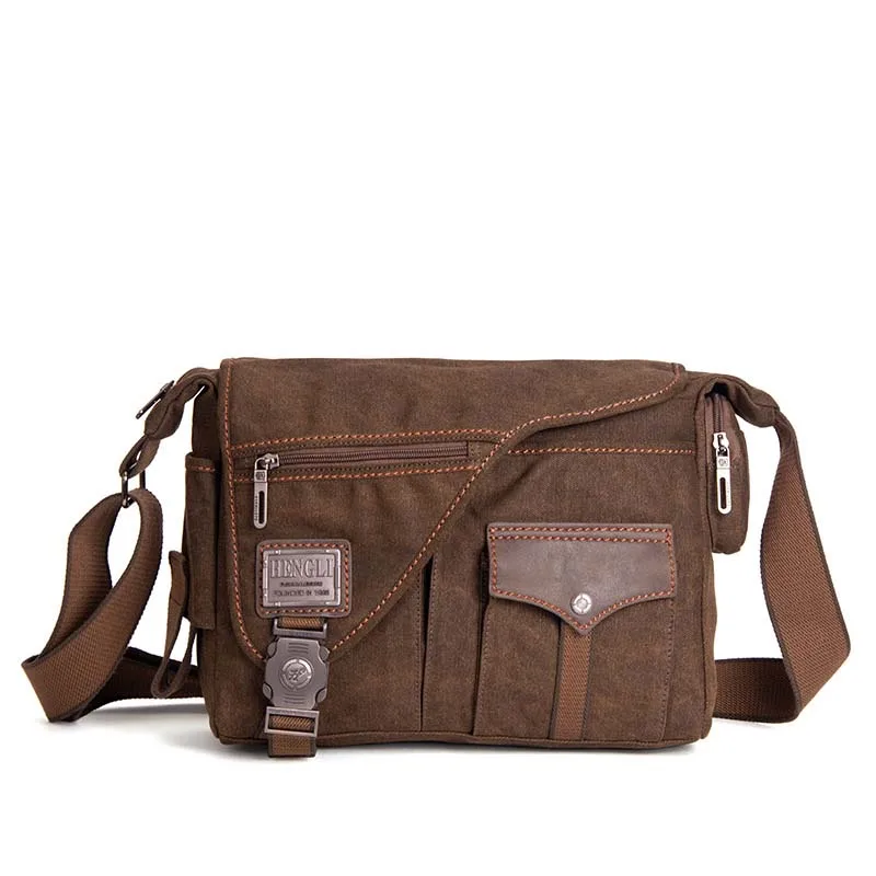 Imagem -06 - Homens Canvas Multifunções Crossbody Bolsa Retro Bolsas Viagem Desgaste Resistência Ombro Bolsa do Mensageiro Lazer Pacote Bolsa