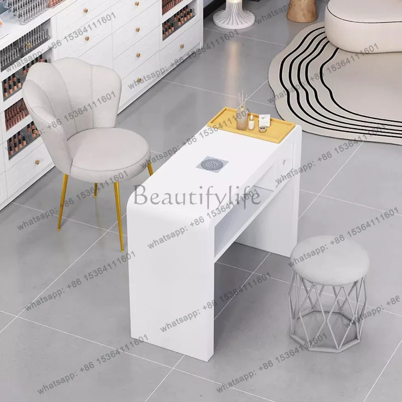 YJ Makeup White Nail Table Luxury Modern Professional Table Headboards Mesa Manicura Beauty Furniture 3
