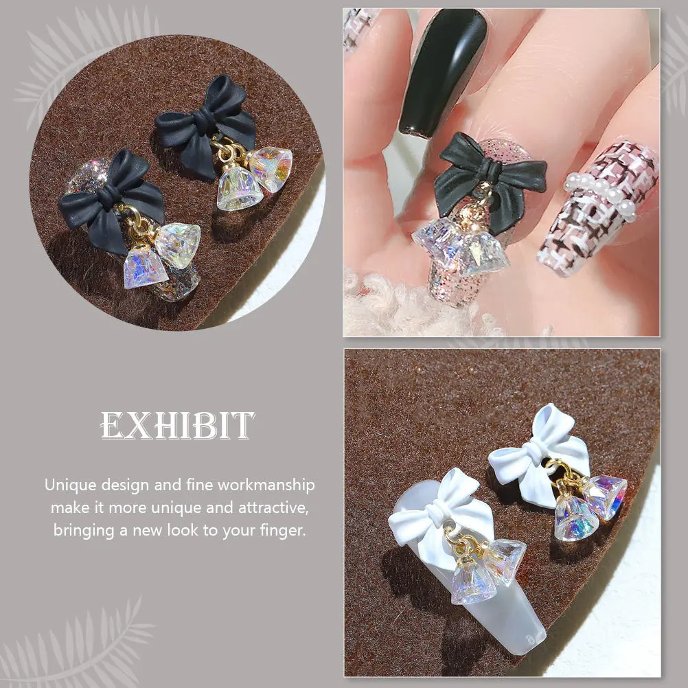 6 uds mariposa cristal colgante arco Diy decoración manicura ornamento 3D arte encanto uñas pequeñas adorno Diy accesorio de uñas