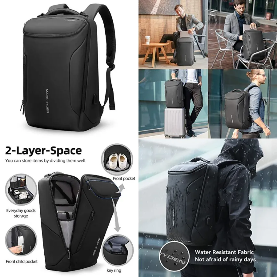 

Business Backpack, Waterproof bag for Travel Flight Fits 17.3Inch Laptop With USB Charging Plug