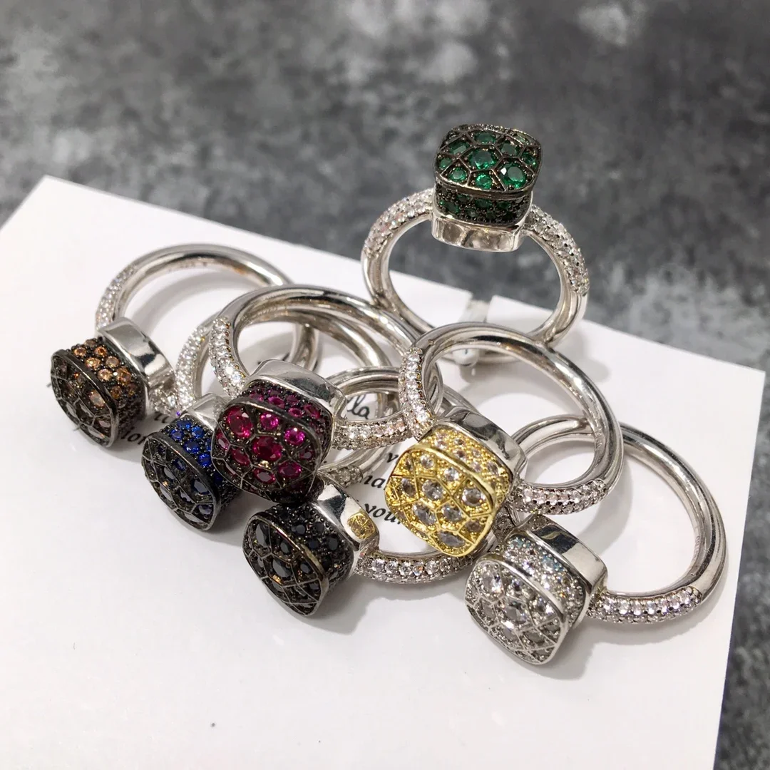 

Customizable Colors With Stone Rhinestone Classic Honeycomb Style Black Green Blue 10mm Crystal For Women Fine Jewelry