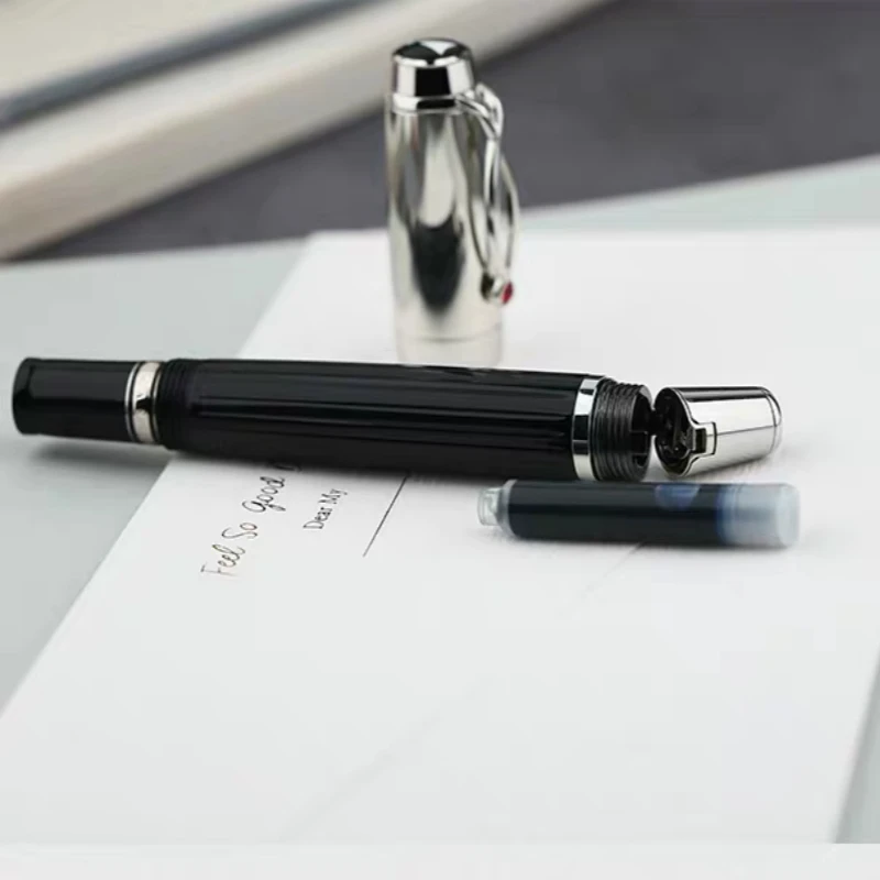 قلم حبر قصير فاخر قابل للسحب من MoonMan X1 مع مشبك جميل وأدوات مكتبية للأعمال وأقلام حبر للكتابة هدية #3