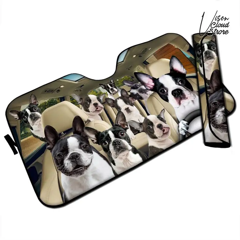 Boston Terrier Personalisierte Auto Sonnenschutz Camping Auto Zubehör Geschenk Decor Custom Car Geschenk Für Ihn Geschenk Für Papa Geschenk accessori