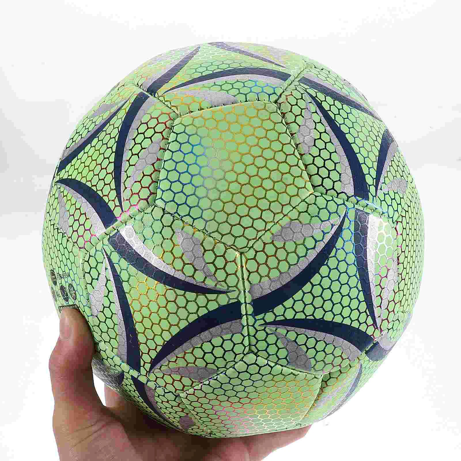 Football Green PU Soccer Sports Balls Light Reflect Heat-resistant Supply Night Training Luminous Fluorescent Rebounder