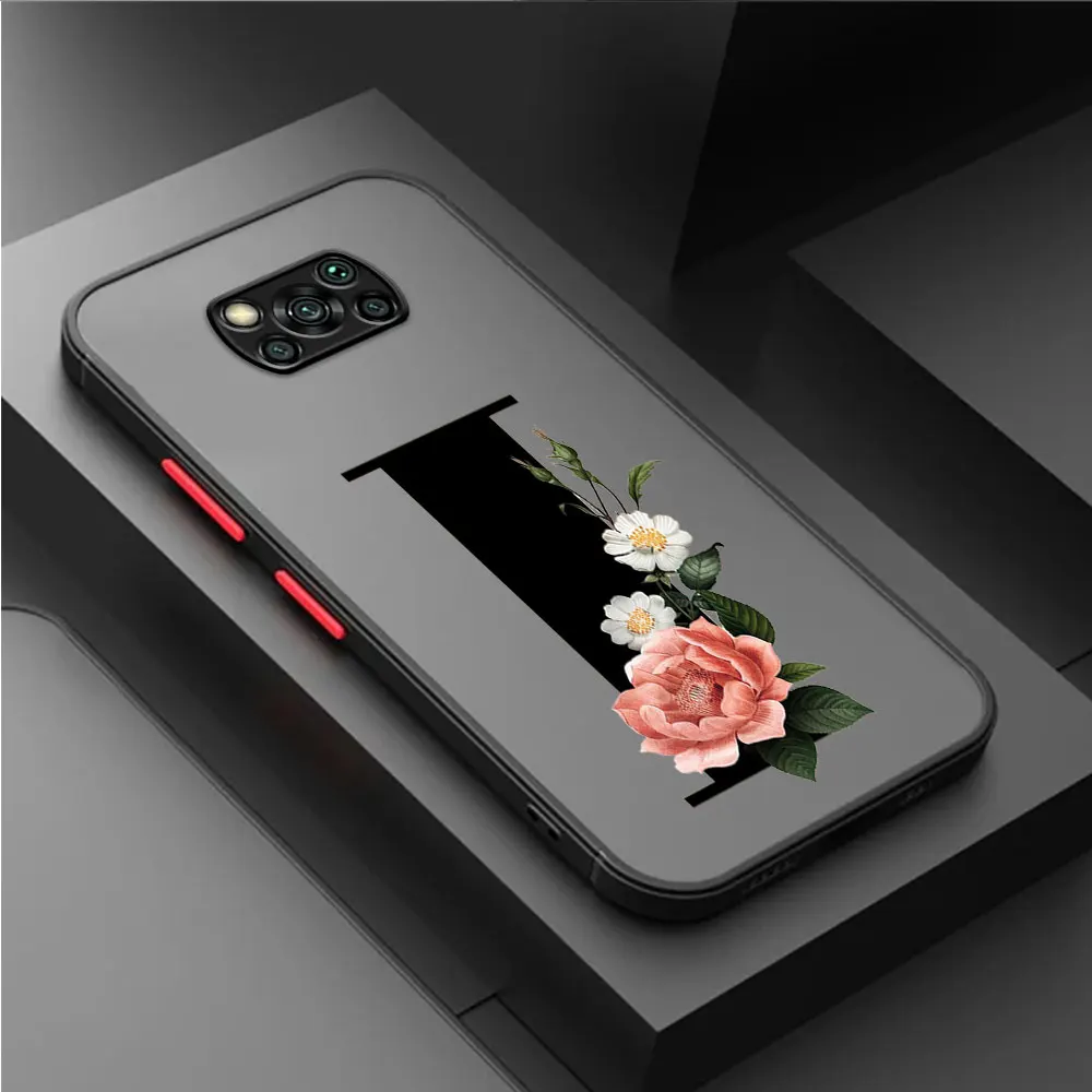 جراب هاتف بحروف مخصصة ، غطاء ممتص للصدمات ، شاومي بوكو X3 NFC X3 X4 X5 Pro F3 C50 C51 C40 M5 M5s X4 GT