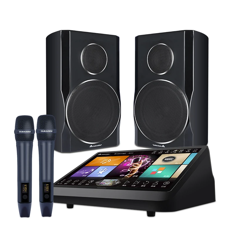 Portable 4TB Karaoke Machine Bundle 15.6 Inch Touch Screen 8 Inch Speaker Singing Player Party Songs Machine