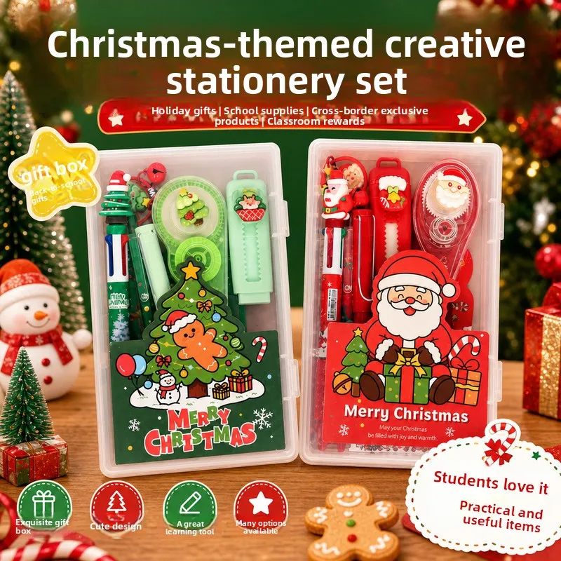 10 Pcs Christmas Stationery Set for Students Kids Reward Gift School Supplies Classroom Prizes