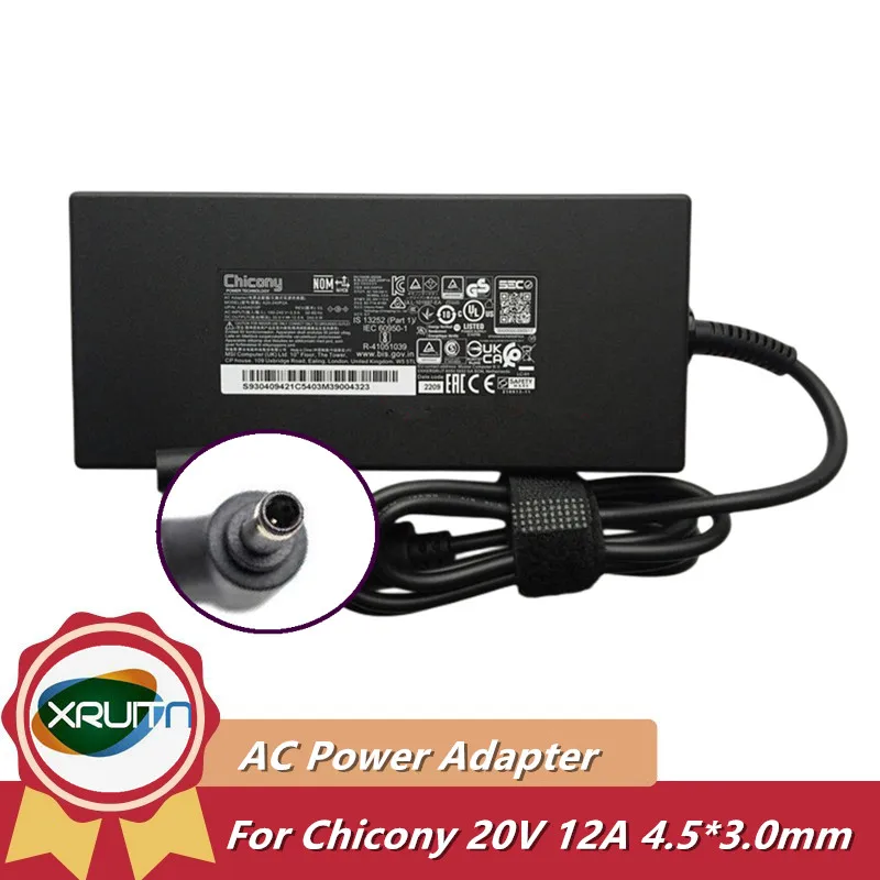 

Chicony 20V 12A 240W AC Adapter A20-240P2A for MSI Gaming Laptop Katana GF76 12UG 12UGS 12UGK MS-17L3 GF66 12UE-077 Power supply