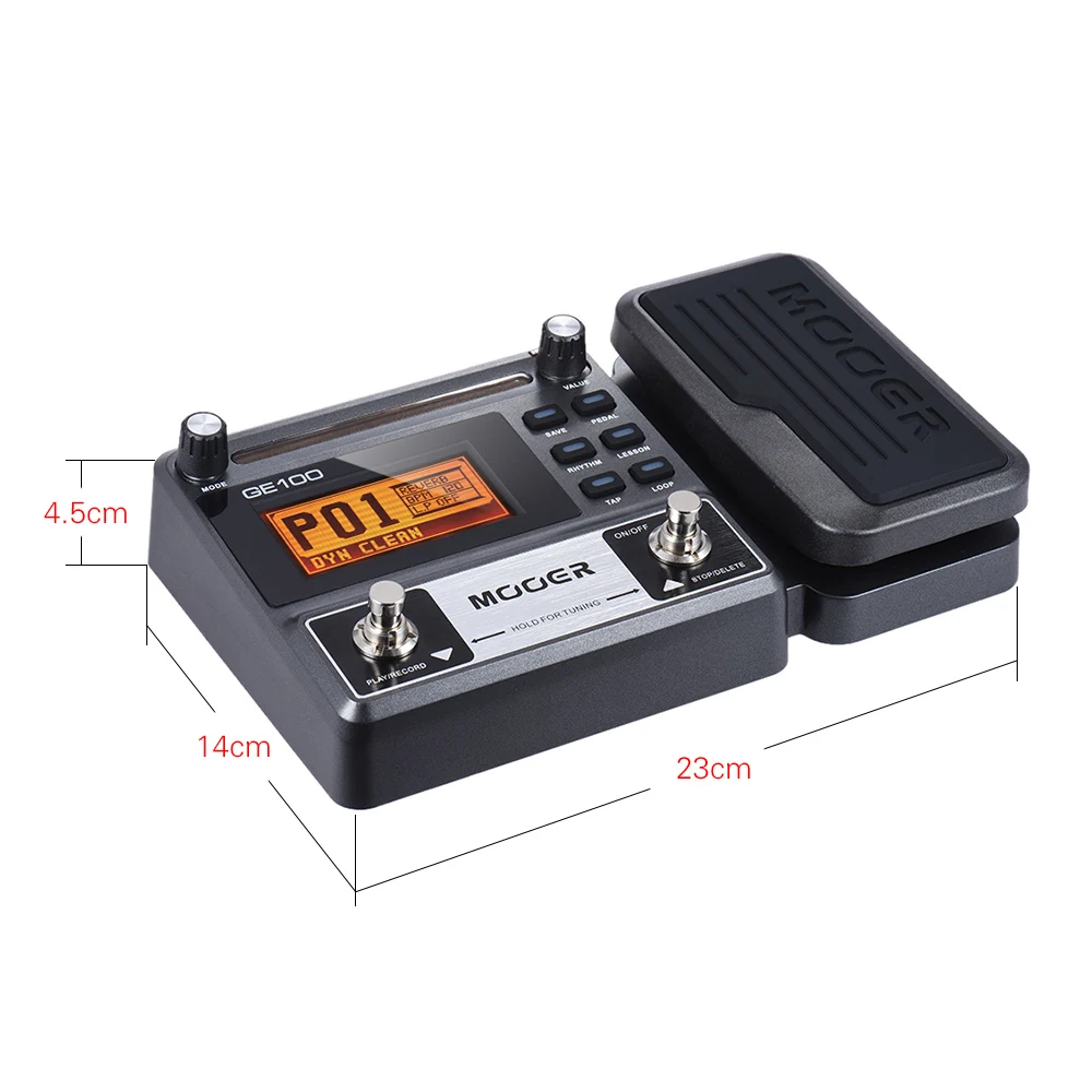 MOOER GE100 Guitar Multi-effects Processor Effect Pedal with Loop Recording(180 Seconds) Tuning Tap Tempo Rhythm Setting Scale