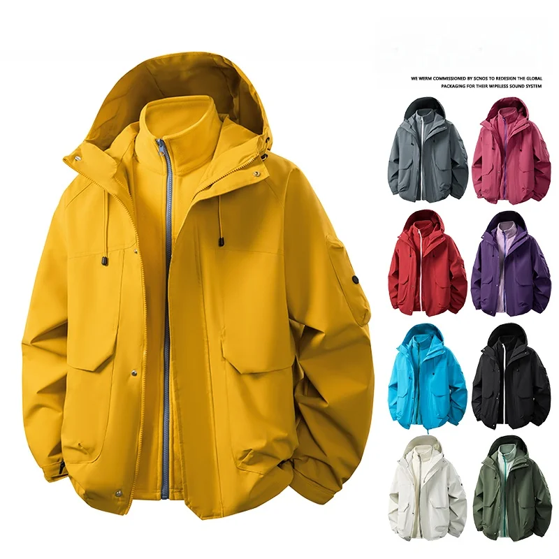 

Outdoor Climbing Jaet Couple Sle Tee-in-One Windproof Waterproof Polyester Fiber Stand Fit Youth Trendy Men's Mounta...