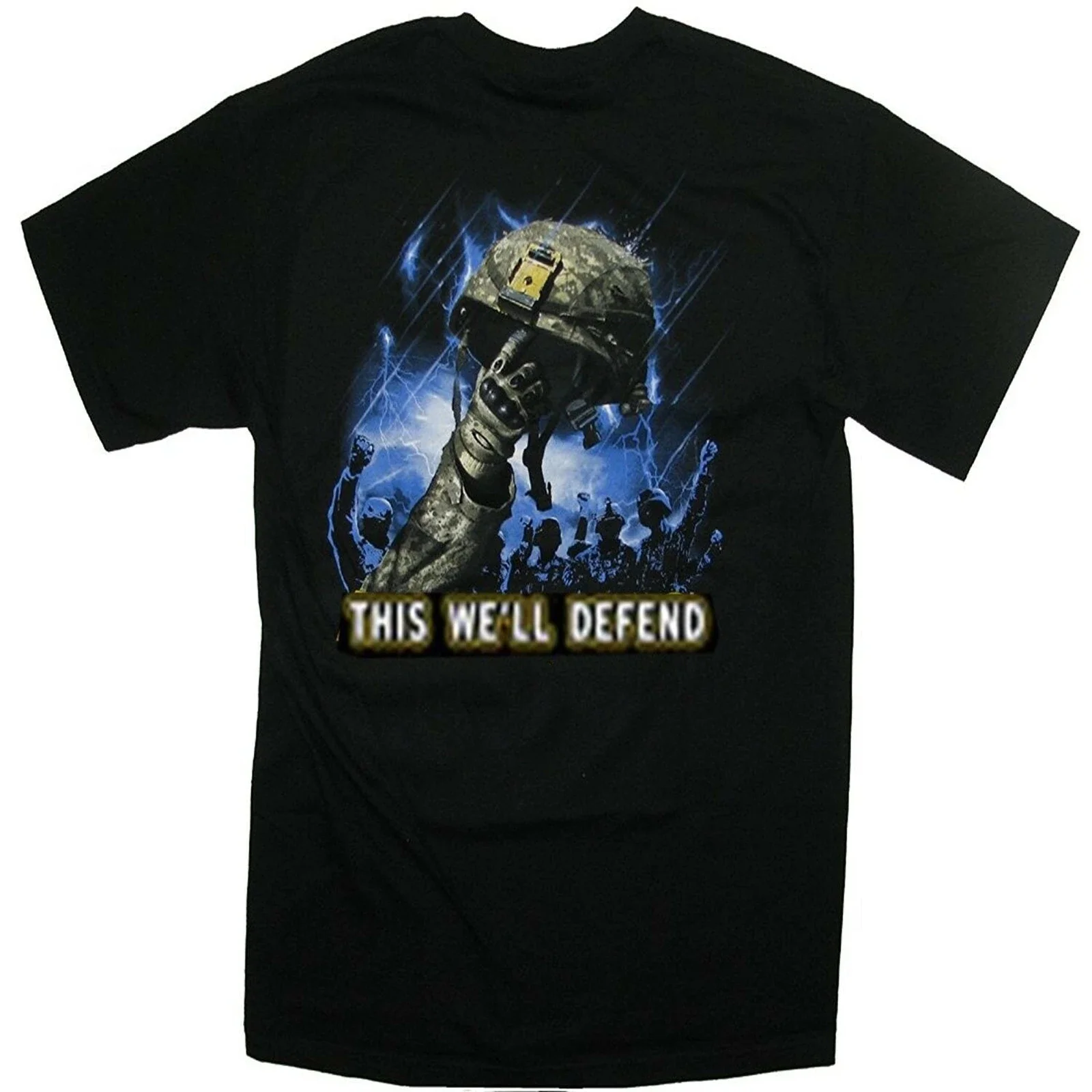 United States Army this we'll defend Helmet Tee new T'shirt Men's Casual Cotton O-Neck Tees S-3XL