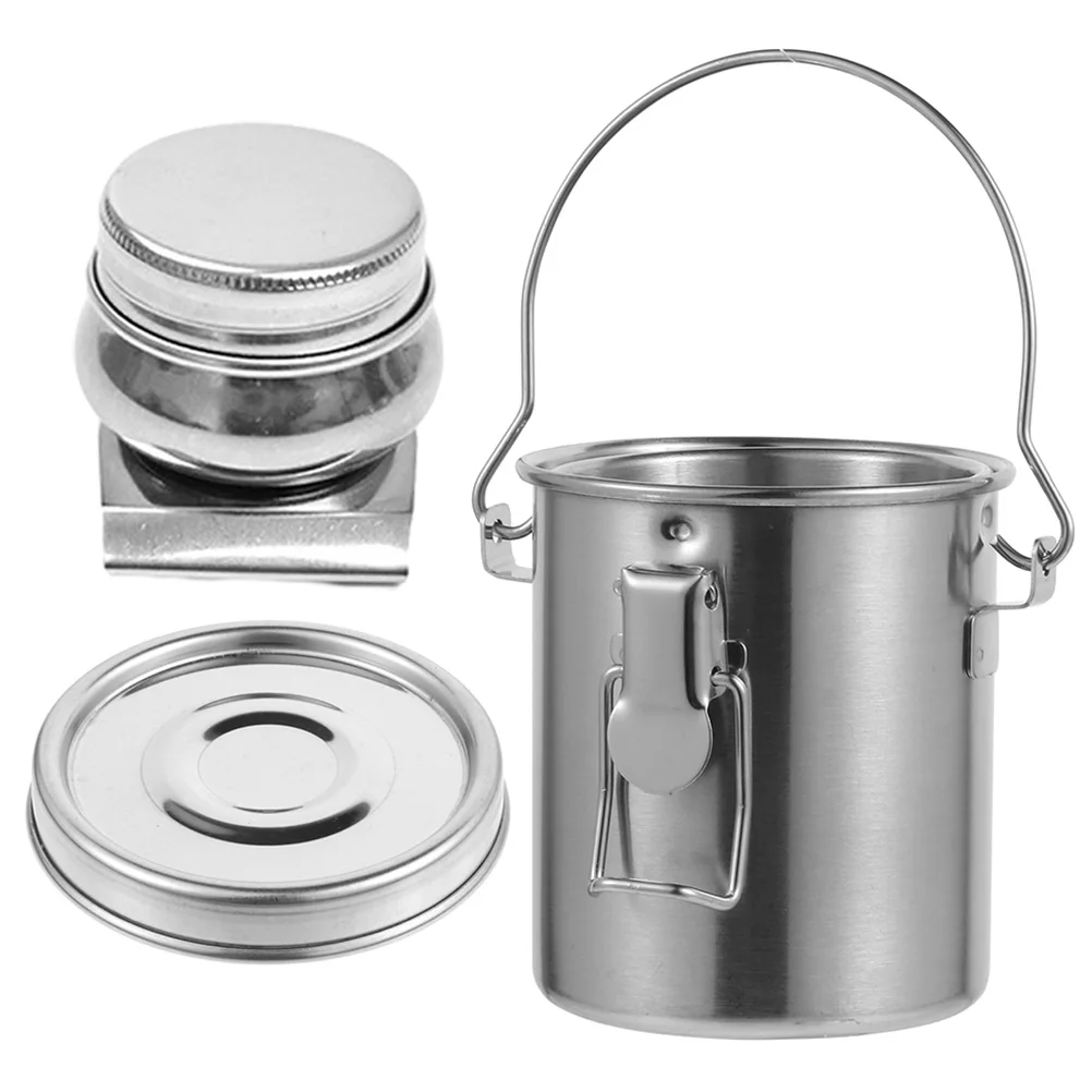 1 セットステンレス鋼ペイントブラシ洗浄バケツ耐性ペンクリーニングバレル水彩油インク用ポータブル