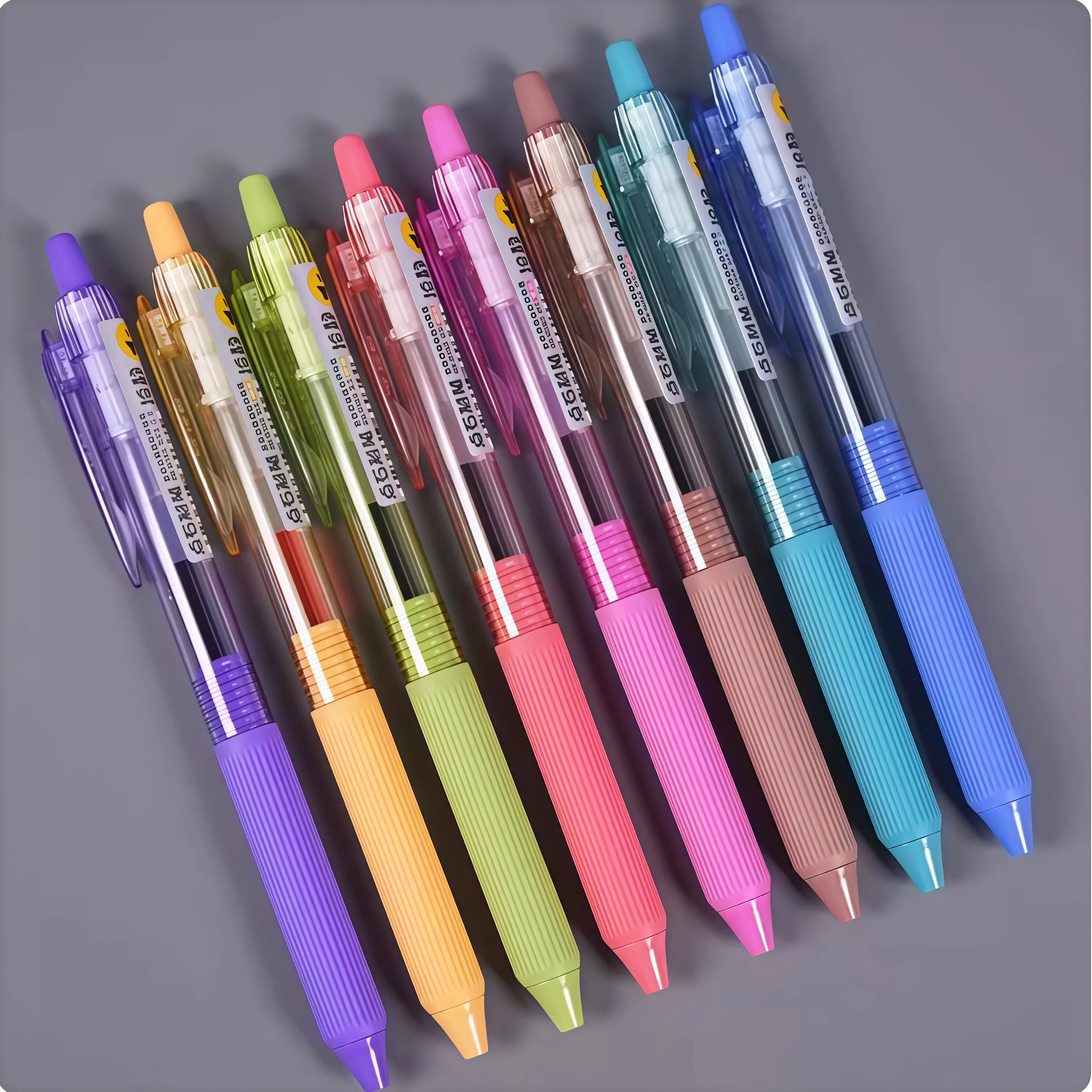 8 Colorful Silent Gel Pens, 0.5mm Colorful Ink, Press to Write, Smooth Writing Without Smudging, Comfortable Grip, Suitable for Drawing, Highlighting Key Points, DIY Journaling
