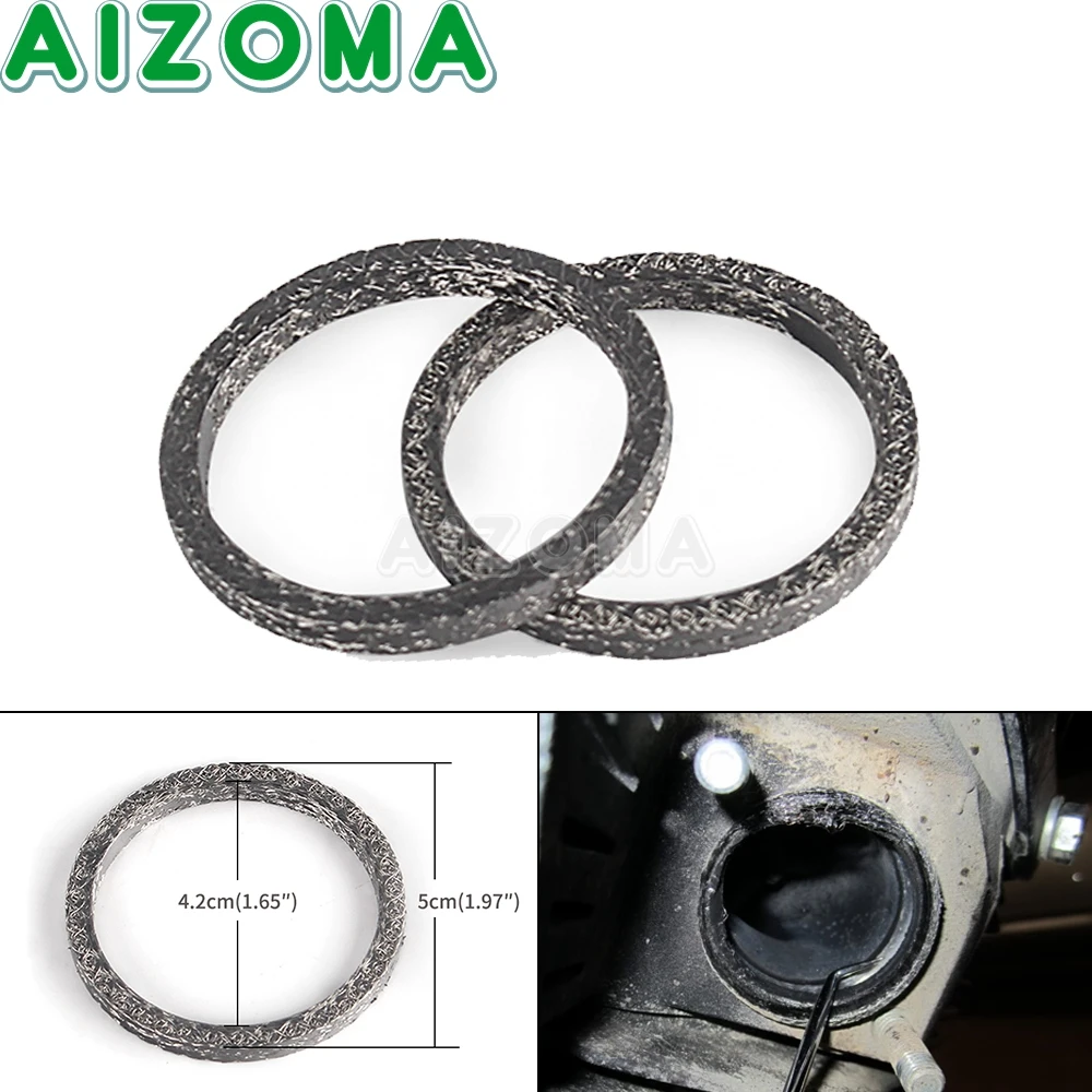 42mm 50mm Motorcycle Exhaust Pipe Muffler Sealing Gasket Ring For Harley FXDB FXDWG FLST FLSTC Twin Cam Big Twin FLH FLHT FLHR