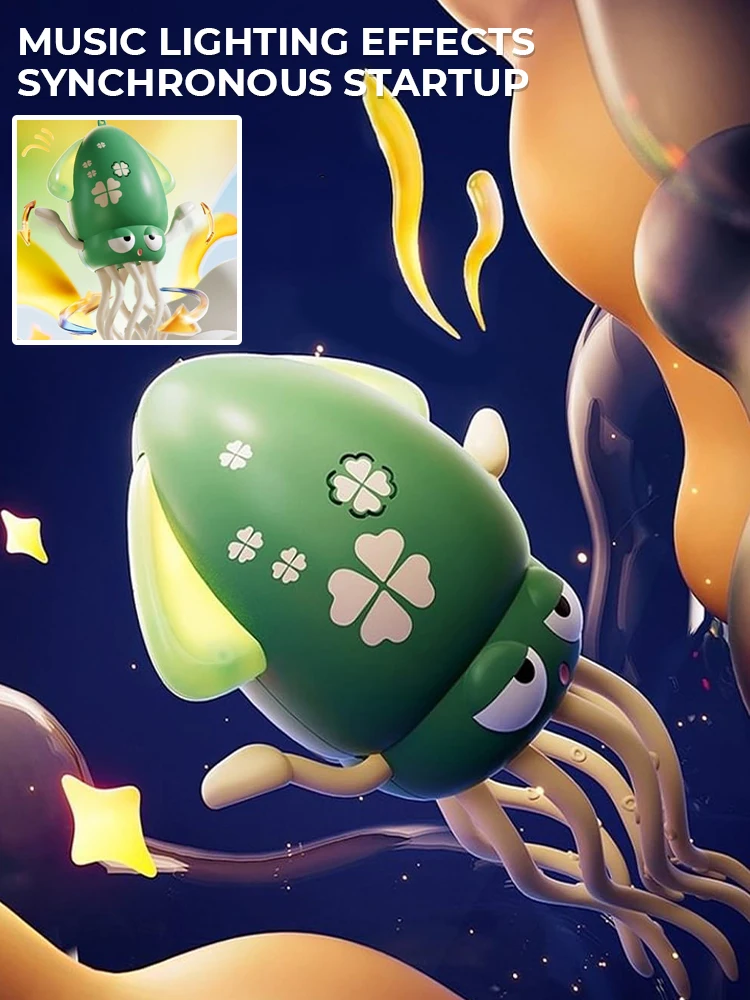 ألعاب الحبار الراقص الإلكترونية مضحك التعريفي الكذب الحبار المسطح طفل التطوير التفاعلي مع الضوء والموسيقى هدايا وقت البطن #2