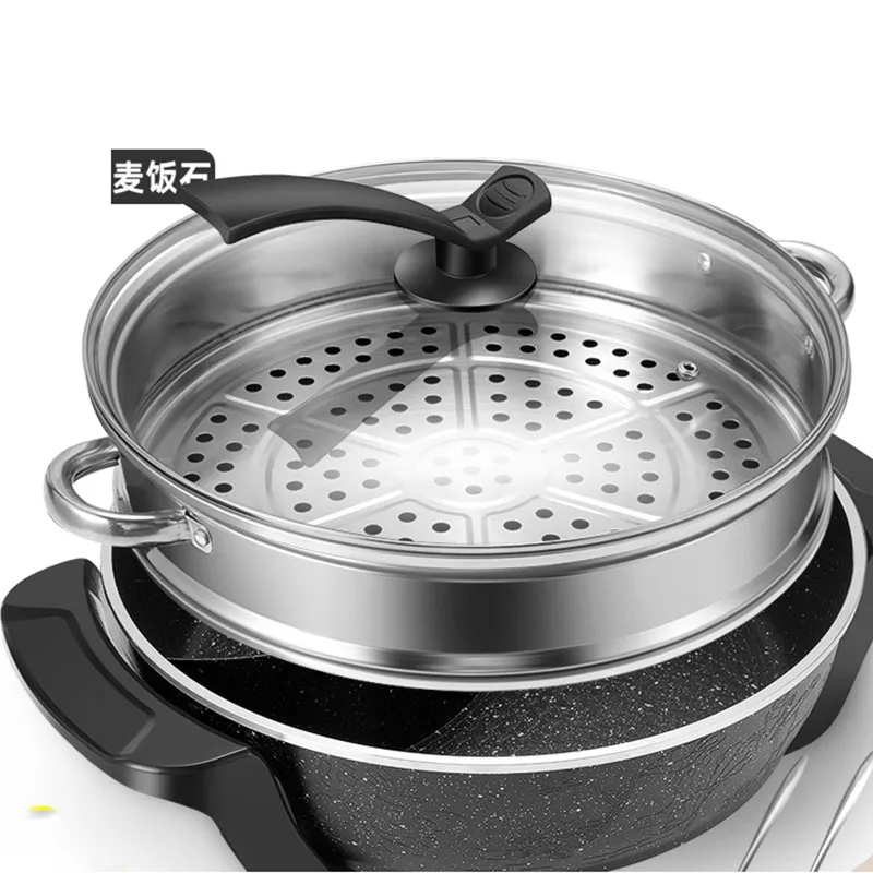 

Rice Electric Hot Pot Food Dishes Machine Big Kitchen Soup Chinese Hot Pot Vegetable Round Lid Cooking Fondue Chinoise Cookware