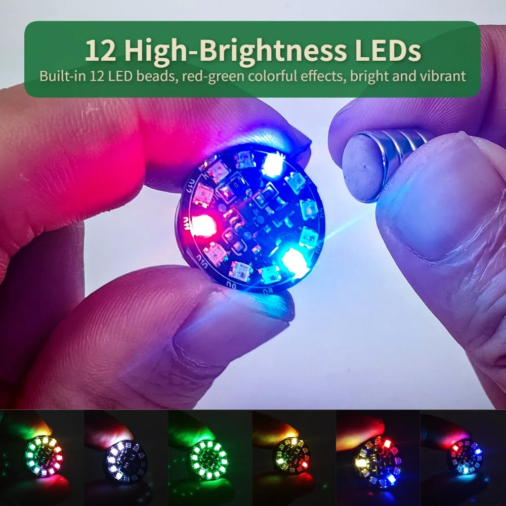1pc 12-LED Magnetic Control Wireless LED Light Flowing Water Colorful Changing Lamp Wire Free For Gundam Dioramas with Battery