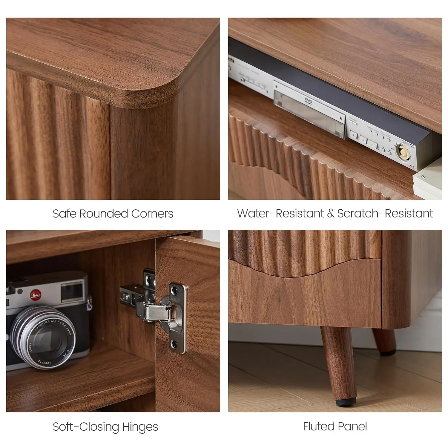 Fluted Wave TV Stand & Coffee Table Set 62.2