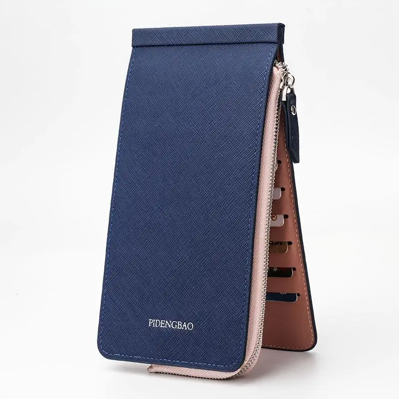 Multifunctional Long Wallet Card package Natural Resin Material Electroplated Metal Zipper High Quality Waterproof Wallet