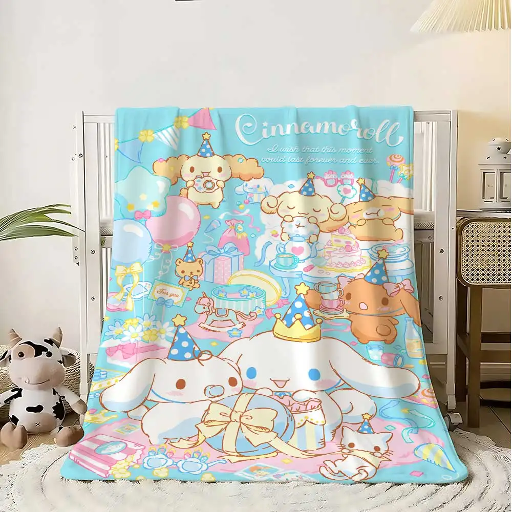 

Kawaii Cinnamorolls Shaggy Throw Blanket for Bed Home Decorative Sofa Blankets Bedroom Decoration Bedspread the Warm Winter Knee