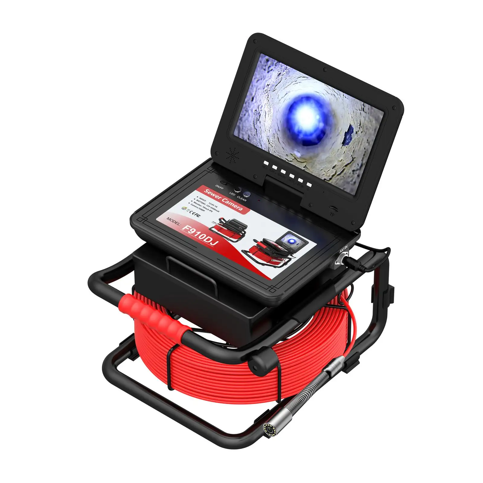 

10 Inch Ips 1080P Sewer Camera With Dvr - Pipe Camera For Plumbing And Drain Inspection, Industrial Sewer Pipe Inspection Camera