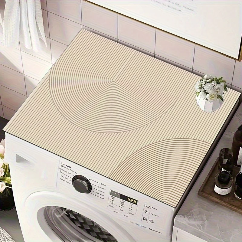 VIKAMA Minimalist Washing Machine Top Cover Mat Water-Absorbing Anti-Slip Worktop Protector Kitchen Drainage Mat Home Decor