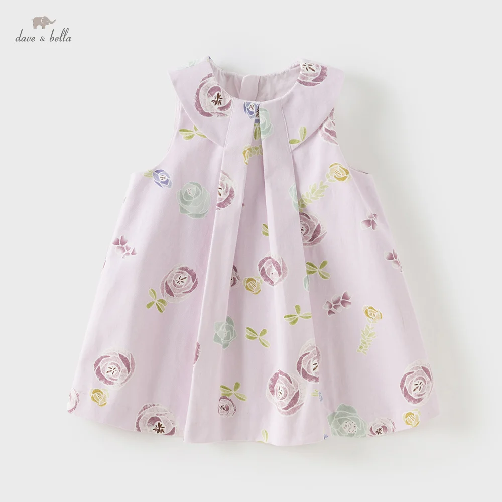 

Детские платья Dave Bella, весенне-осенняя крутая милая юбка без рукавов для девочек, верхняя одежда из чистого хлопка, элегантная детская одежда DB3254951
