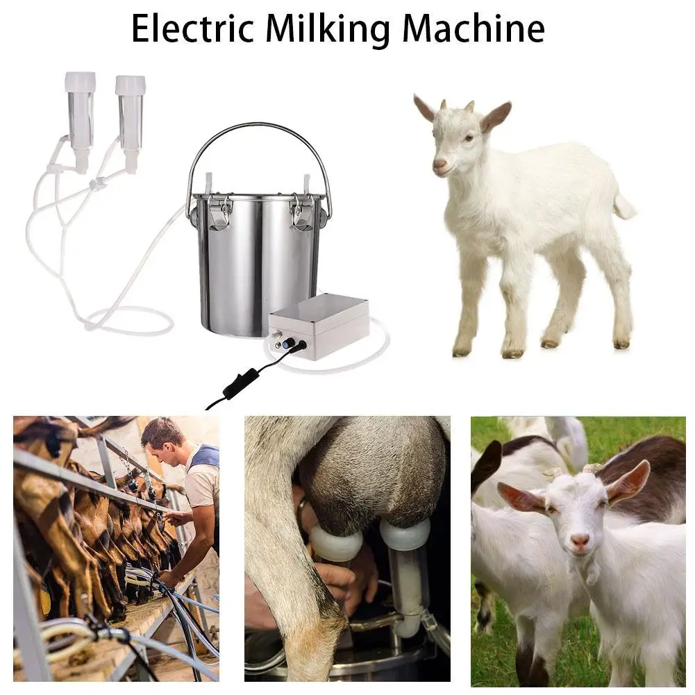 Cow Sheep Goat Electric Milking Machine Upgrade Stainless Steel Breast Pump Adjustable Household Suction Vacuum Pump 2L