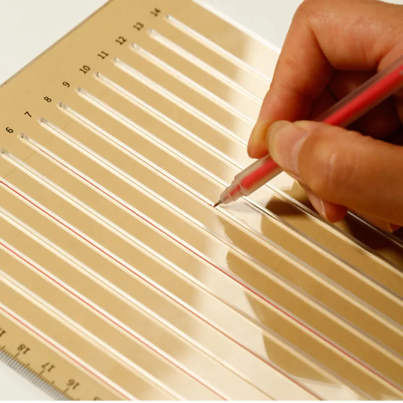 Transparent Ruler Board Half Ripe Xuan Paper PVC vertical Sewing Cutting Tools scripture Copy Measuring Supplies