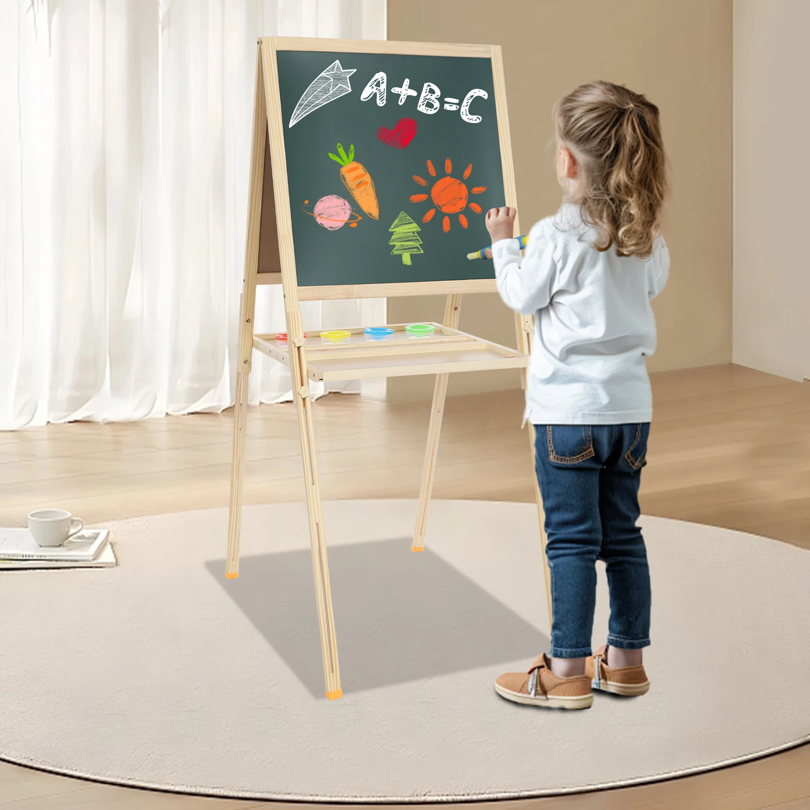 Adjustable Standing Art Easel for Kids - Kids Easel Perfect for Drawing And Painting Activities