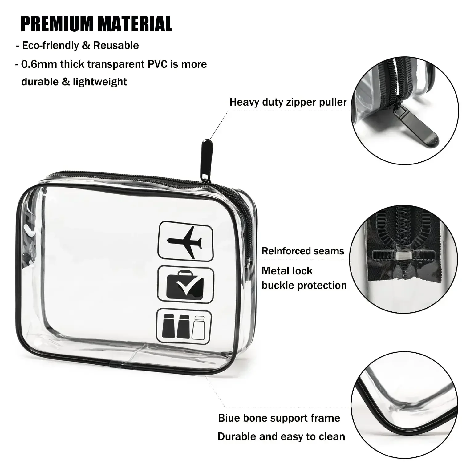 1/3 pezzi borsa per trucco con cerniera trasparente scatola per organizer uomo donna borsa per cosmetici trasparente da viaggio borse per trucco da toilette impermeabili