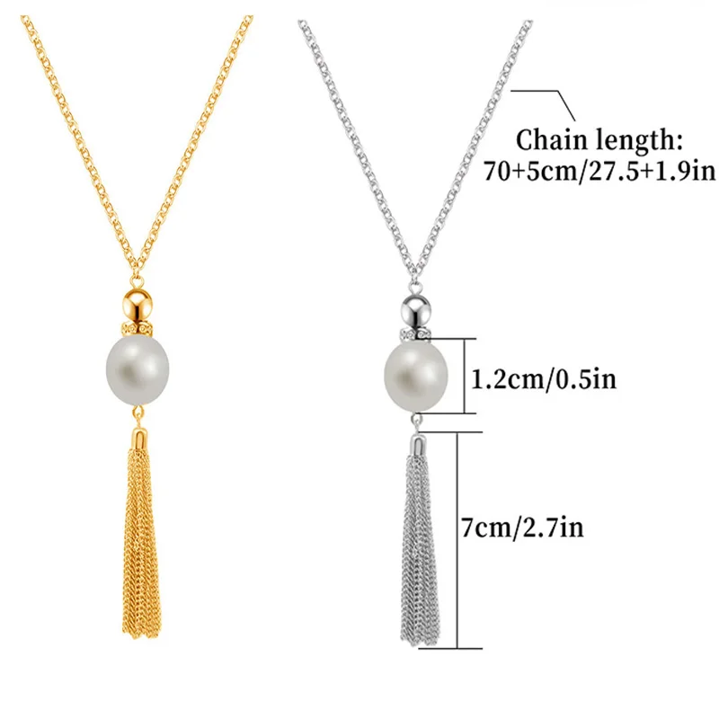 New Vintage Butterfly Pearl Tassel Clavicle Chain for Women Simple Crystal Flower Pendant Long Necklace Evil Eye Sweater Chain