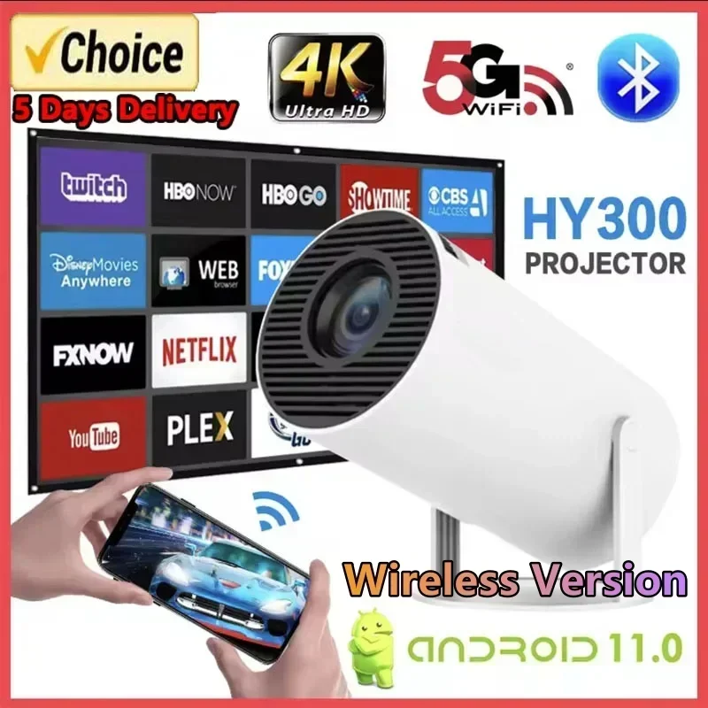 Projetor ao ar livre Pro Home Cinema, Android 11, Dual WiFi 6, 260ANSI Allwinner H713, BT5.0, 1080p, 1280*720P, 4K