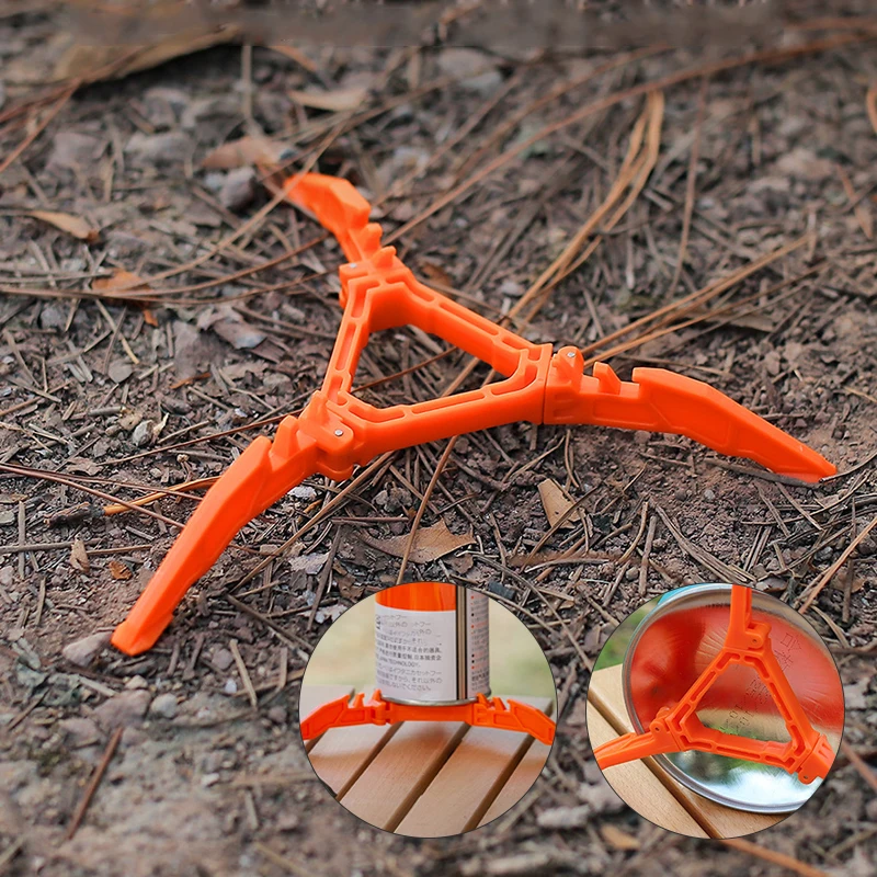 ​​​​​​Portable Gas Canister Stand​​ Universal Tripod Folding Frame Outdoor Camping Gas Tank Stove Base Holder Camping Supplies