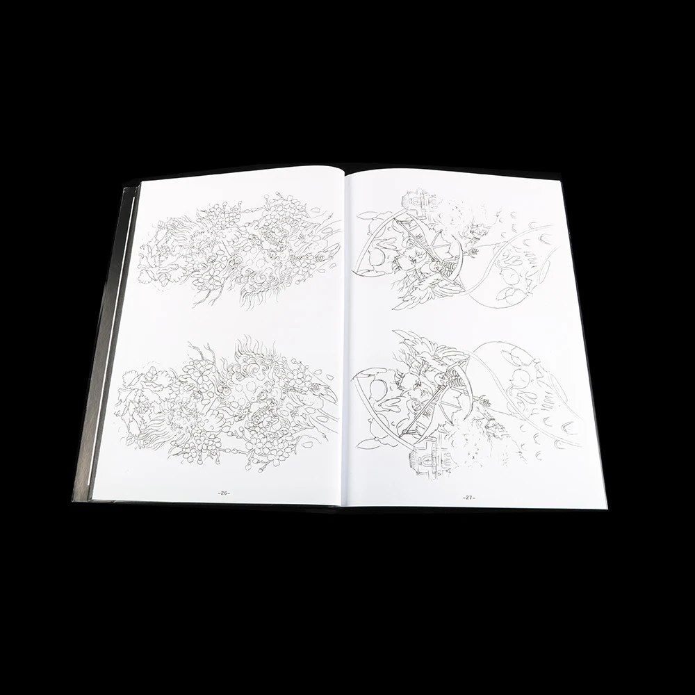 كتب وشم CIQING والذراعين والساقين وفن الجسم والمخطوطات واللوحات وأنماط الوشم #6