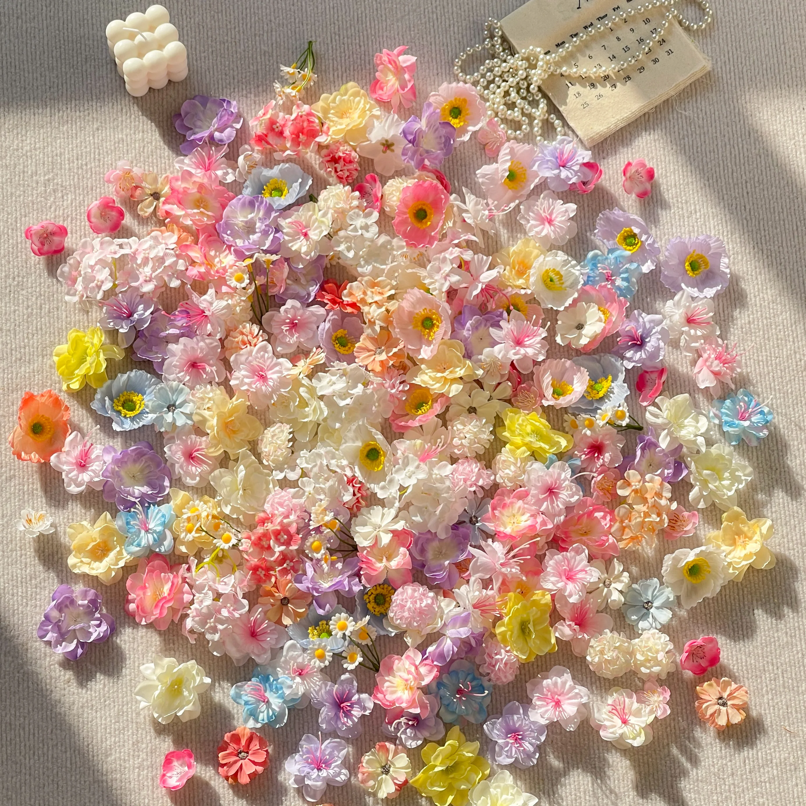 

Handmade Mixed Color Small Flower Silk Flower Head DIY Ancient Sle Hairpin Floral Headwear Hanrt Decorative Accories