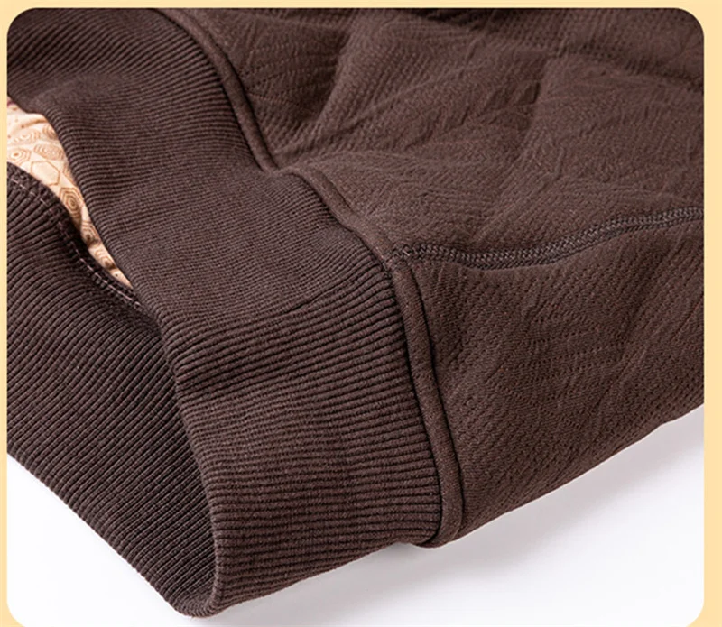 Winter Men's Long Sleeve T-shirt Fleece Lined Thickened Velvet Warm Pullover Tops Solid Color Round Neck Base Shirt Casual Tees view 6