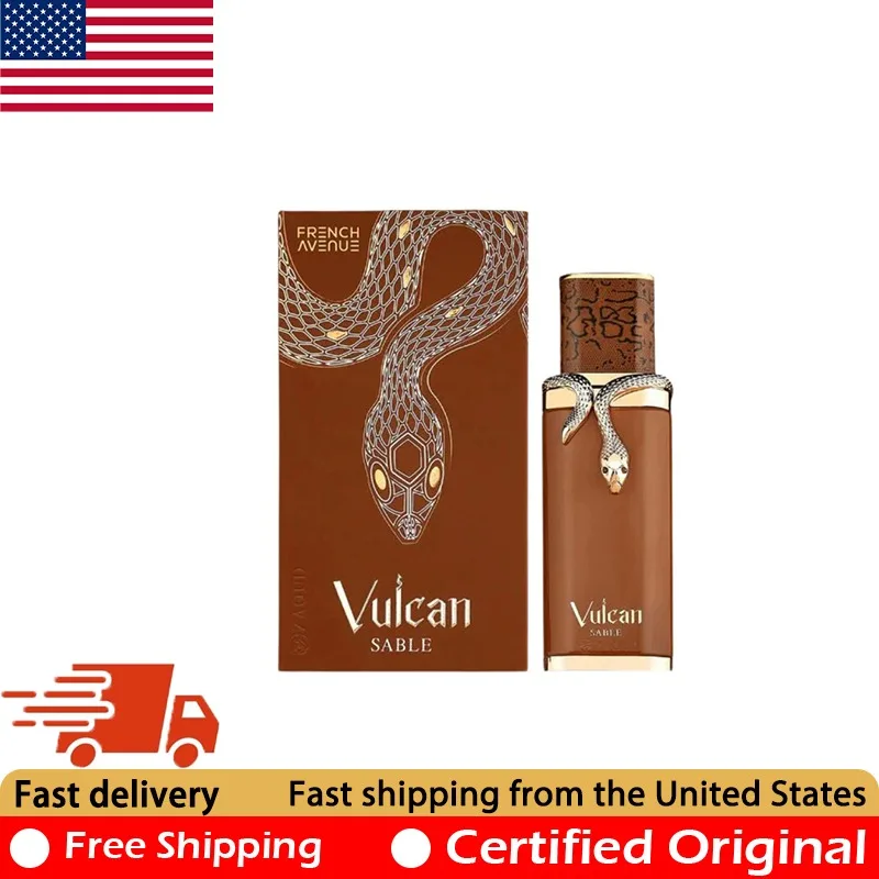 

French Avenue Vulcan Sable Eau de Parfum Spray 3.4 Oz Original Arab Perfumes Natural Lasting Aromatic Pheromones Perfume 100 ML