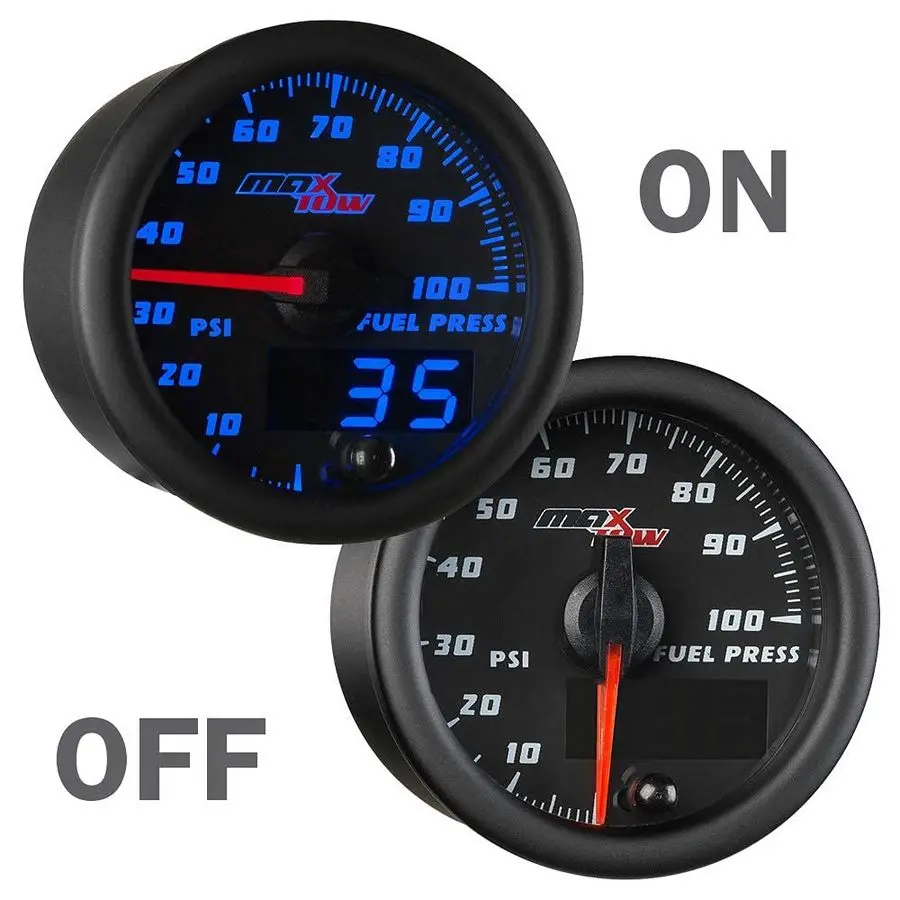 مجموعة قياس ضغط الوقود ذات الرؤية المزدوجة 100 رطل لكل بوصة مربعة تتضمن 1 827 NPT مستشعر إلكتروني أمبير أسلاك قرص أسود إضاءة LED زرقاء أنالو #6