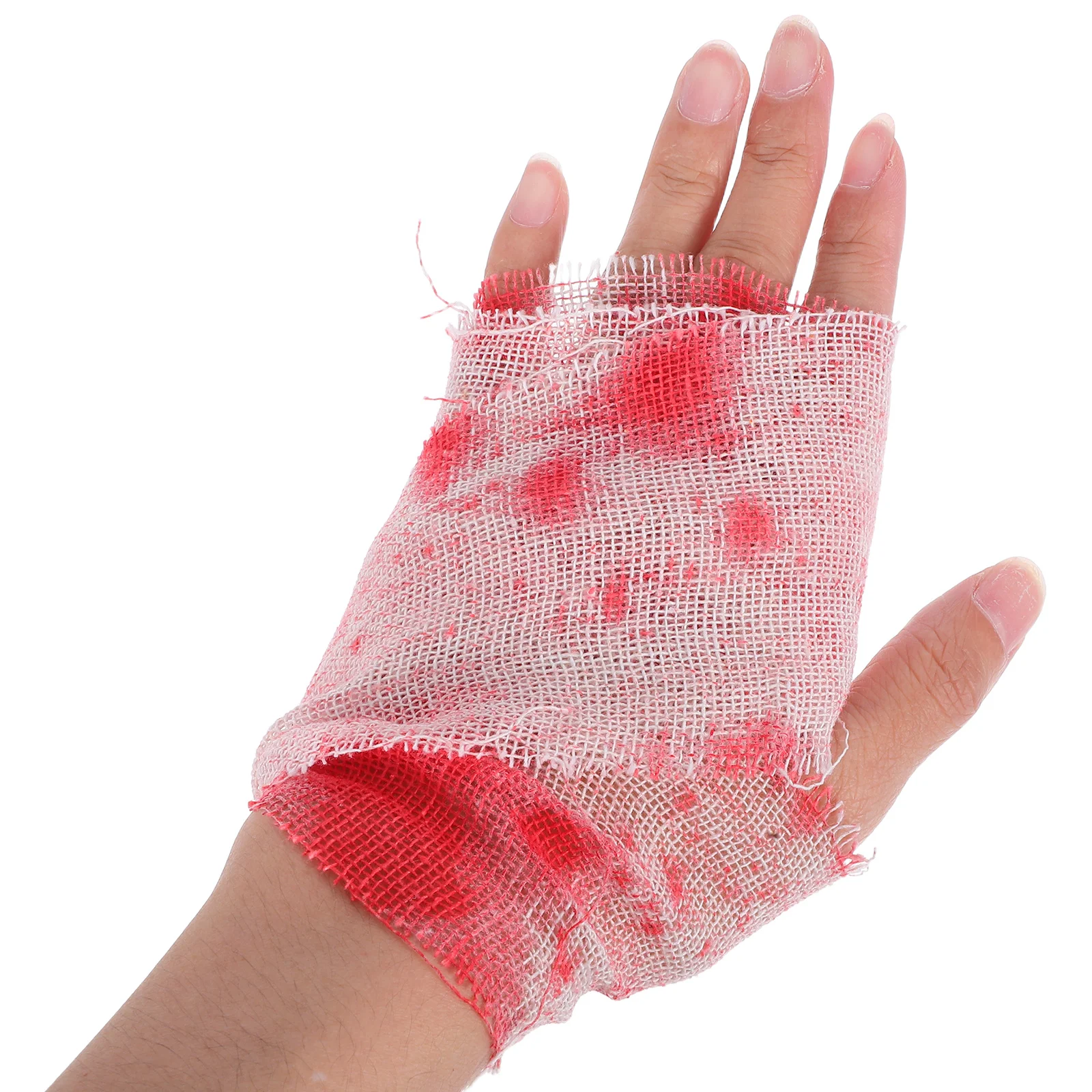

10Pcs Halloween Bloody Gauze Realistic Tear-Resistant Blood Cloth Horror Party Decoration Scary Cosplay Props Mummy Costume