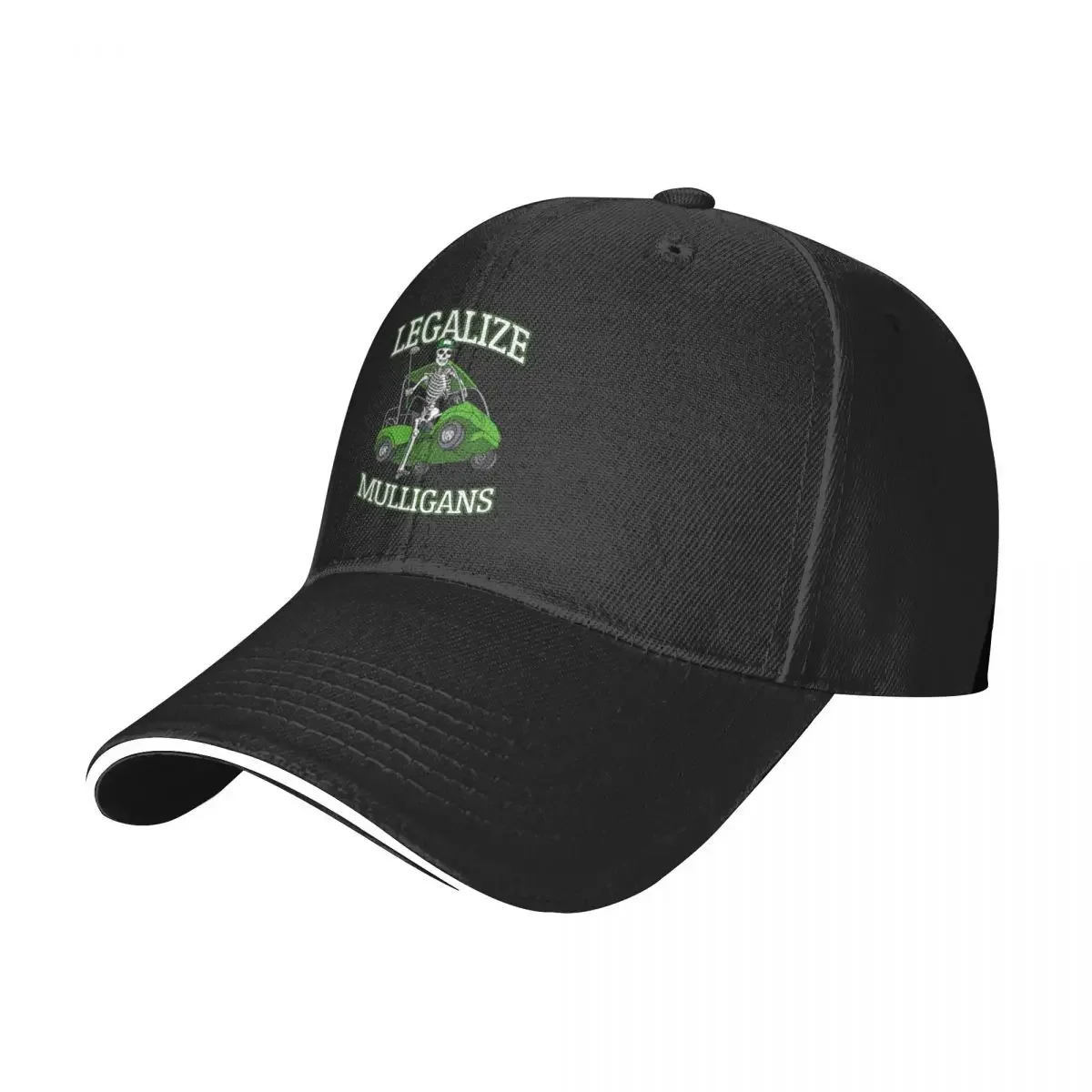 Legalize Mulligans Funny Golf Cart Skeleton Golfer Quote Baseball Cap Streetwear Custom Cap Women's Golf Clothing Men's