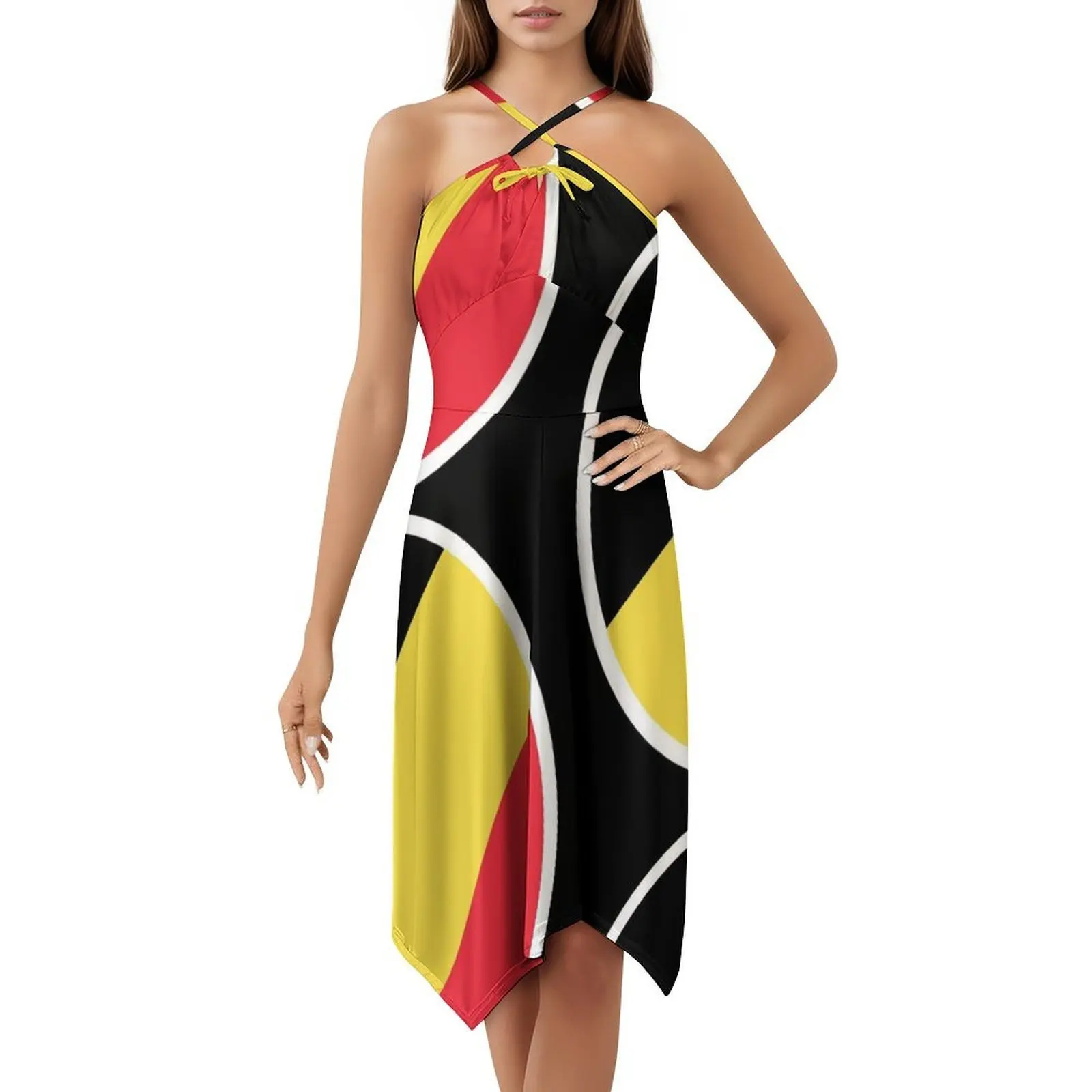 ملصقات ومنتجات هدايا العلم البلجيكي (Gf) فستان بوهو شيك أنيق موضة شاطئ حفل زفاف ثوب العلم البلجيكيين Drapeau #5